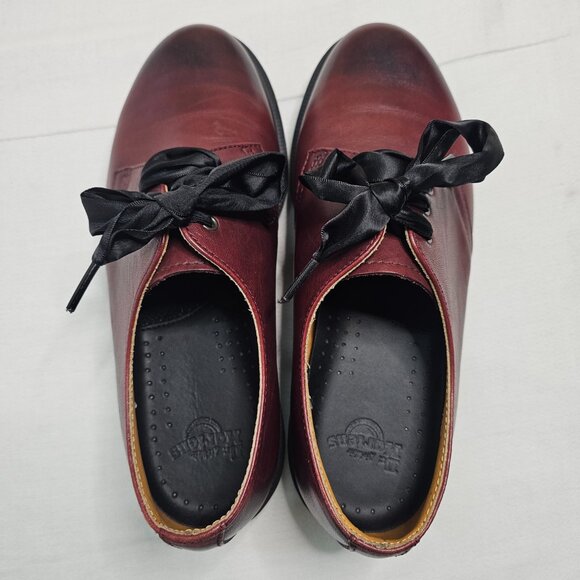Dr Doc Martens Air Wair 1461 Lace Up Oxfords Burgundy Shoes Women's Size 7 Men 6 - Picture 7 of 13